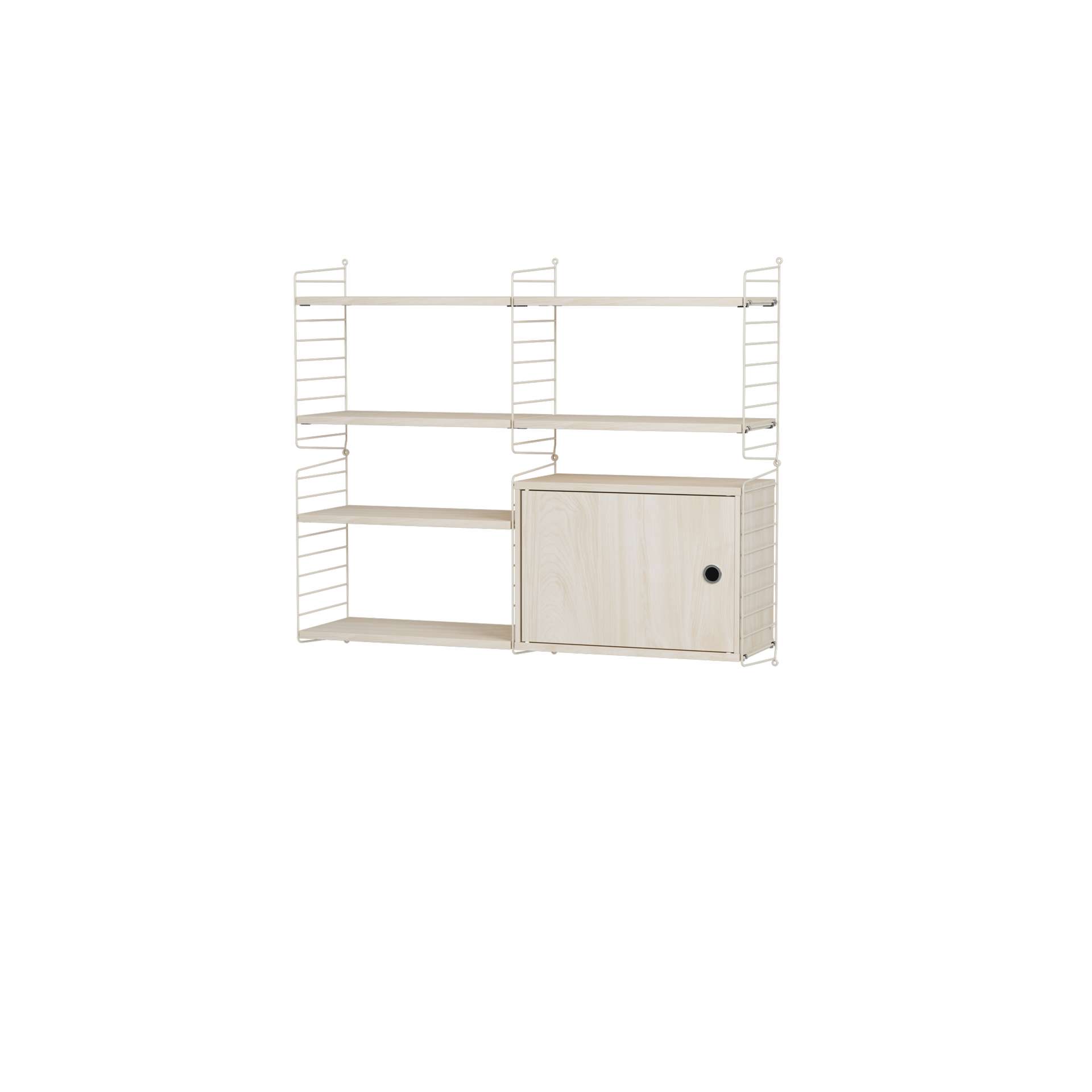Wandregal mit Hängeschrank Beige Esche Wandregal mit Hängeschrank Beige Esche
