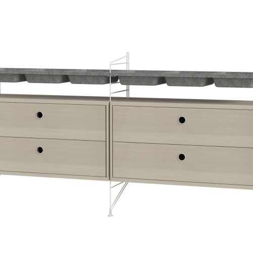 Sideboard mit Schubladen und Aufbewahrungseinsätzen Esche/Weiß Sideboard mit Schubladen und Aufbewahrungseinsätzen Esche/Weiß