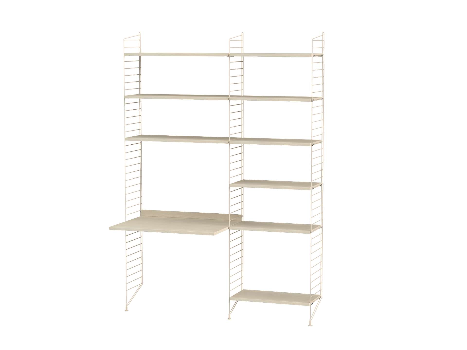 Funktionales Standregal mit Schreibtisch Beige Esche