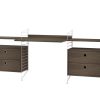 Schreibtisch mit Schubladen Weiß Walnuss - Gallery 1 Schreibtisch mit Schubladen Weiß Walnuss