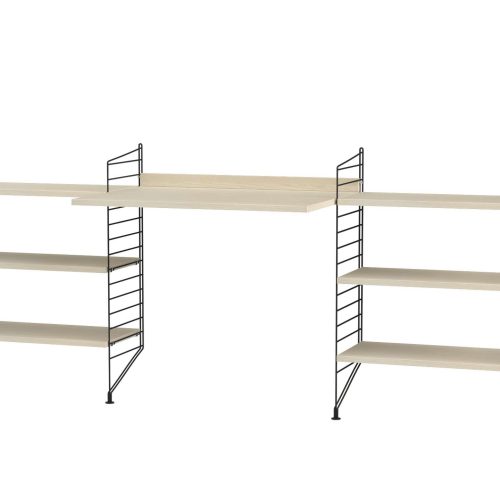 Schreibtisch mit Regal minimalistisch Schwarz Esche Schreibtisch mit Regal minimalistisch Schwarz Esche