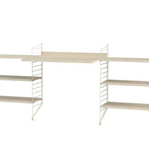 Schreibtisch mit Regal minimalistisch Beige Esche Schreibtisch mit Regal minimalistisch Beige Esche