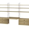 Wandregal mit Schreibtischplatte und Hängeschränken Braun Eiche - Gallery 1 Wandregal mit Schreibtischplatte und Hängeschränken Braun Eiche