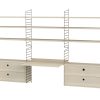 Wandregal mit Schreibtischplatte und Hängeschränken Braun Esche - Gallery 1 Wandregal mit Schreibtischplatte und Hängeschränken Braun Esche