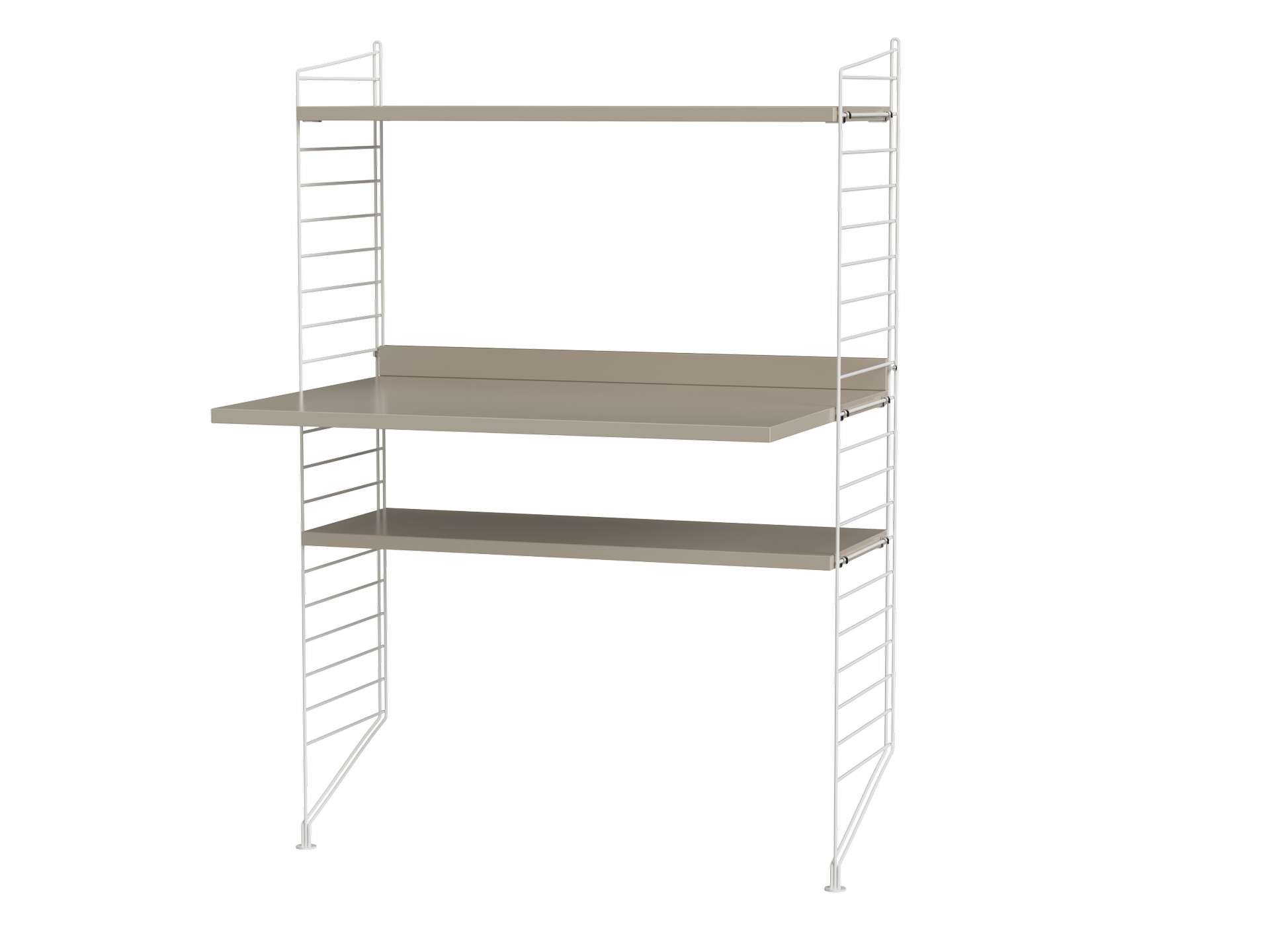 Kleiner Schreibtisch mit Ablage Weiß Beige - Gallery 1 Kleiner Schreibtisch mit Ablage Weiß Beige