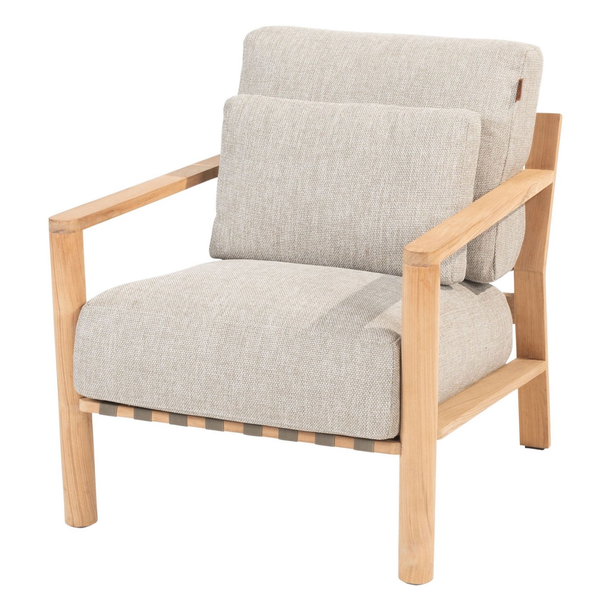 4seasons - Lucas Living Sessel Teak Natur Inkl. 3 Kissen