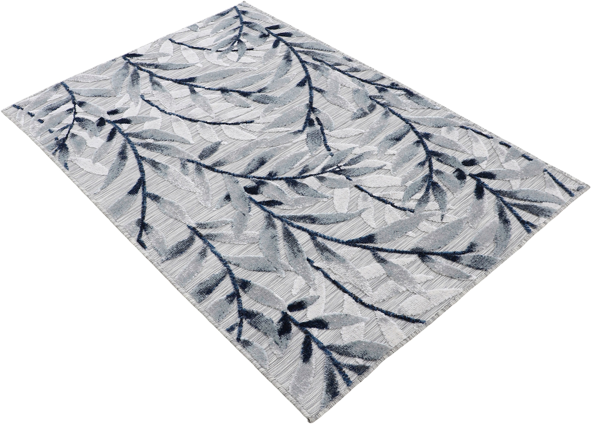carpetfine Teppich "Deja 100" rechteckig 4 mm Höhe robustes Flachgewebe, Floral Palmenblätter, In- und Outdoor, Läufer - Gallery 4 carpetfine Teppich "Deja 100" rechteckig 4 mm Höhe robustes Flachgewebe, Floral Palmenblätter, In- und Outdoor, Läufer