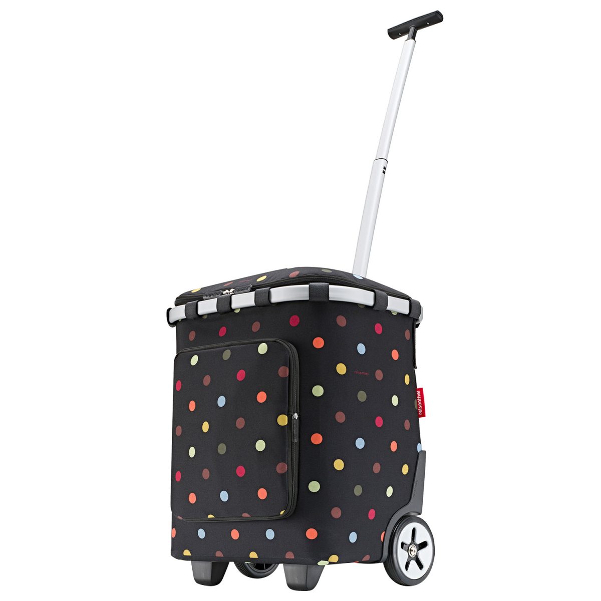 reisenthel Carrycruiser Einkaufstrolley schwarz mit bunten Punkten + Deckel