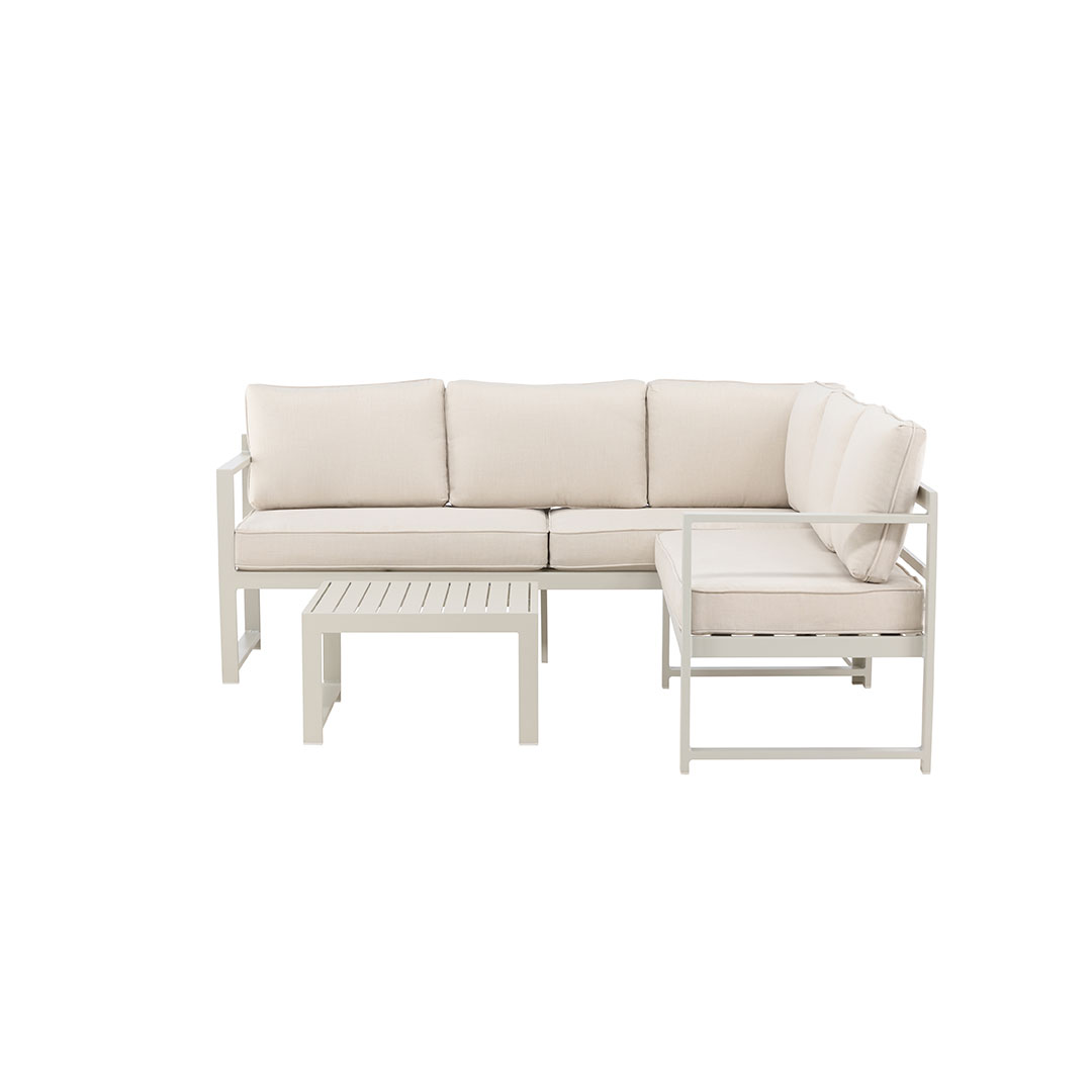 Salvador 1 Ecksofa, 1 Couchtisch Beige.
