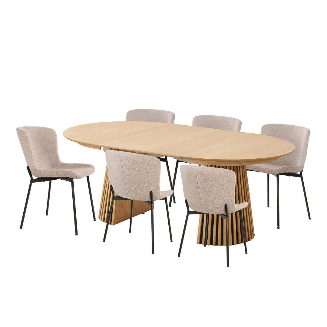 Osaka Essgruppe 1 Esstisch Echtholzfurnier Und 6 Stühle Beige. Osaka Essgruppe 1 Esstisch Echtholzfurnier Und 6 Stühle Beige.