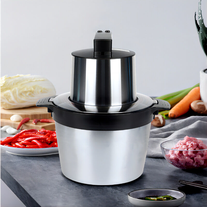 Elektrischer Fleischwolf, 1500 W, 6 L, Edelstahl, Abnehmbarer Überhitzungsschutz, Mit 4-klingen-schüssel Und Kunststoffunterlage Für Fleisch, Gemüse Und Obst