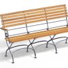 Klappbare 3-Sitzer Bank Classic mit Armlehnen graphitgrau