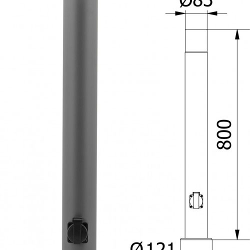 Standleuchte Corta 80cm + Steckdose IP44 E27