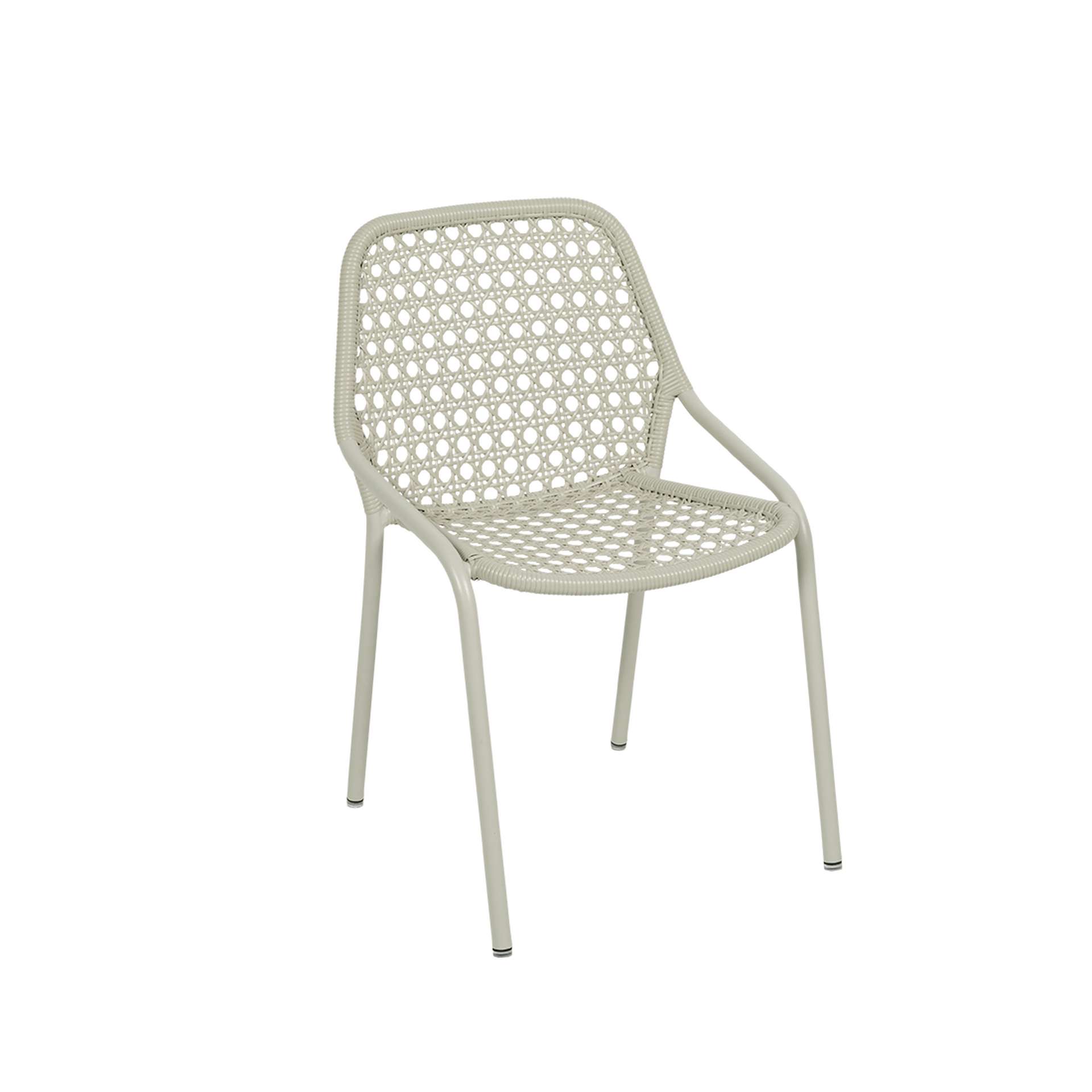 Croisette Stuhl – Moderner Outdoor-Stuhl mit geflochtener Sitzfläche A5 Lehmgrau Croisette Stuhl – Moderner Outdoor-Stuhl mit geflochtener Sitzfläche A5 Lehmgrau
