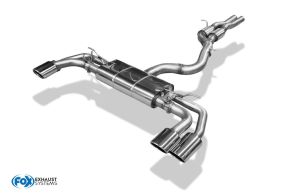 Fox Sportauspuff passend für CUPRA Formentor 4x4 - VZ5 Endschalldämpfer mit 2 Abgasklappen - 2x115x85 Typ 44 rechts/links und Vorschalldämpfer
