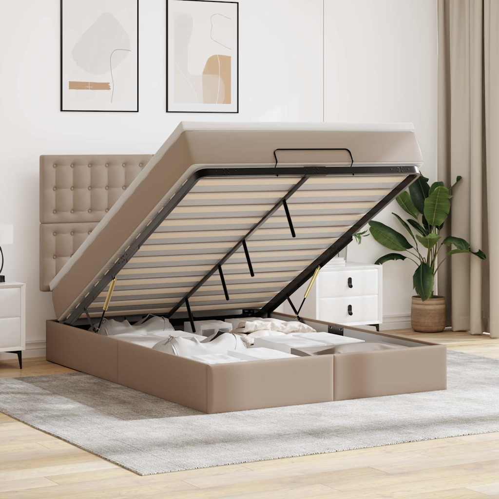 Ottoman-bett Mit Matratze & Leds 140x190cm Kunstleder Vidaxl Ottoman-bett Mit Matratze & Leds 140x190cm Kunstleder Vidaxl