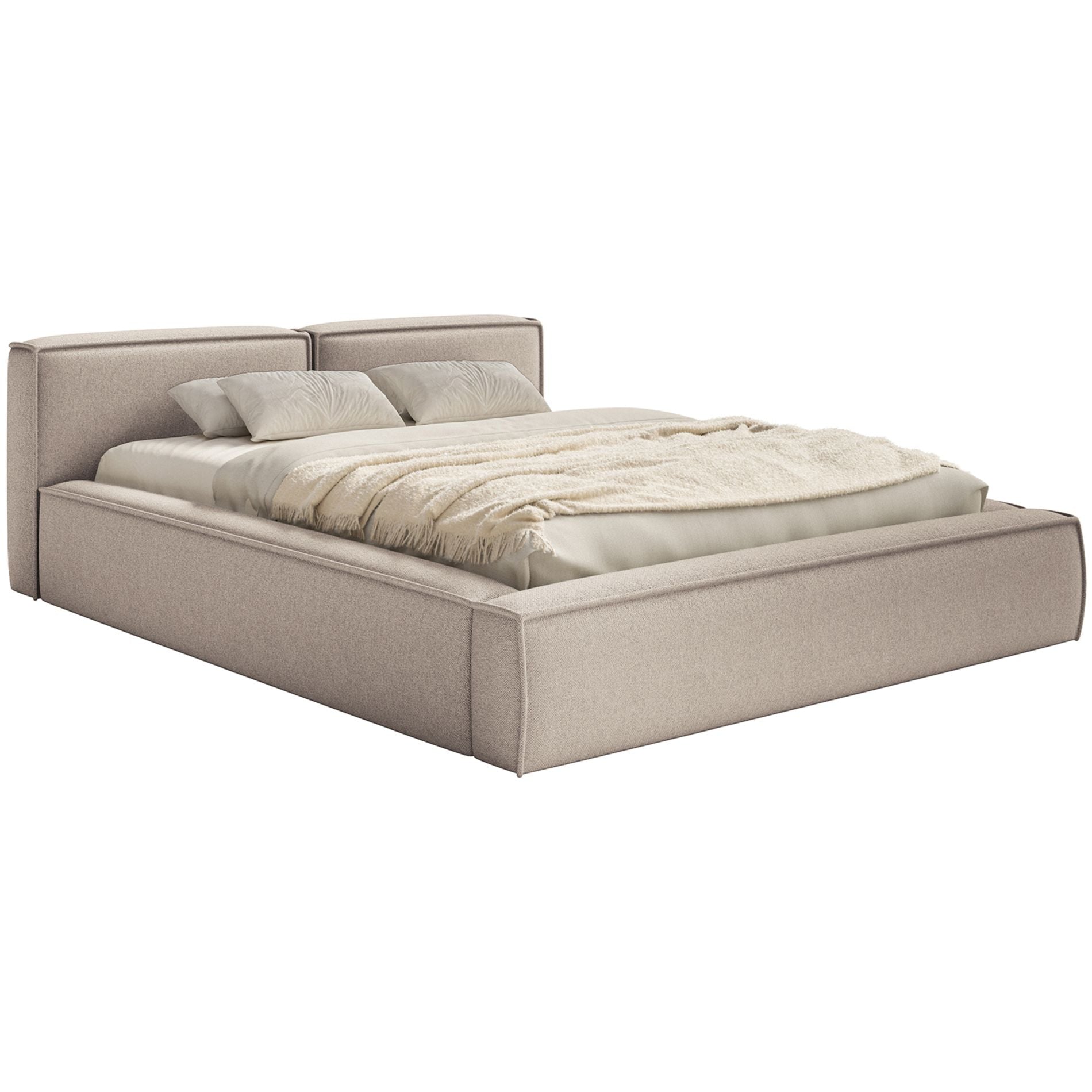 Selsey Tilves Slim – Polsterbett 200x200 Mit Bettkasten Und Lattenrost, Chenille, Beige Selsey Tilves Slim – Polsterbett 200x200 Mit Bettkasten Und Lattenrost, Chenille, Beige