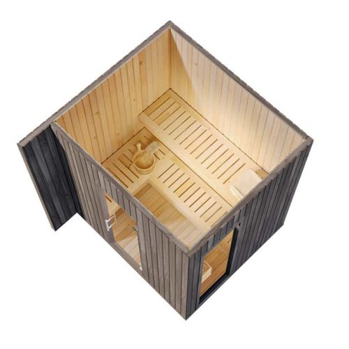 Finntherm Saunahaus Siena Small Gartensauna 2 Sitzbänke Aus Holz, Sauna Mit 72 Mm Wandstärke, Außensauna Mit Montagematerial Finntherm Saunahaus Siena Small Gartensauna 2 Sitzbänke Aus Holz, Sauna Mit 72 Mm Wandstärke, Außensauna Mit Montagematerial