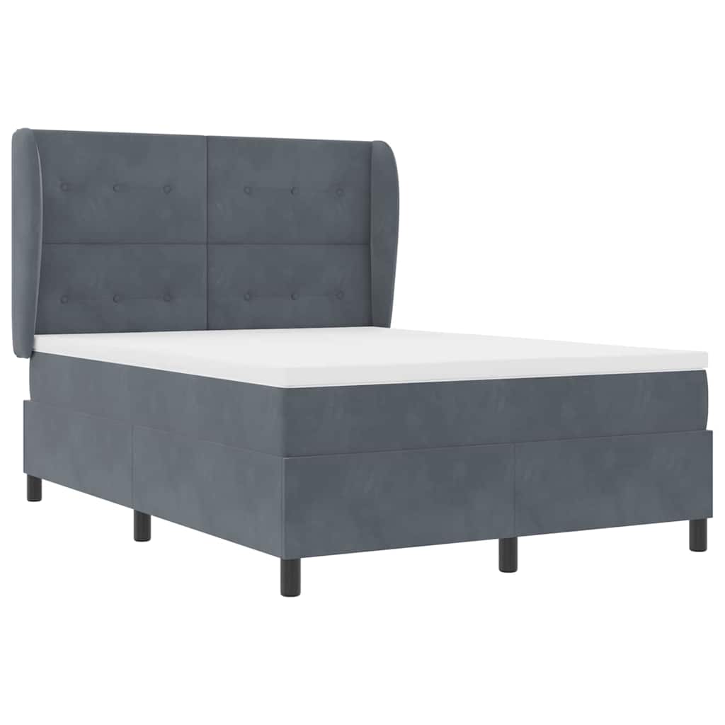 Boxspringbett Mit Matratze Dunkelgrau 140 X 200 Cm Samt Vidaxl Boxspringbett Mit Matratze Dunkelgrau 140 X 200 Cm Samt Vidaxl