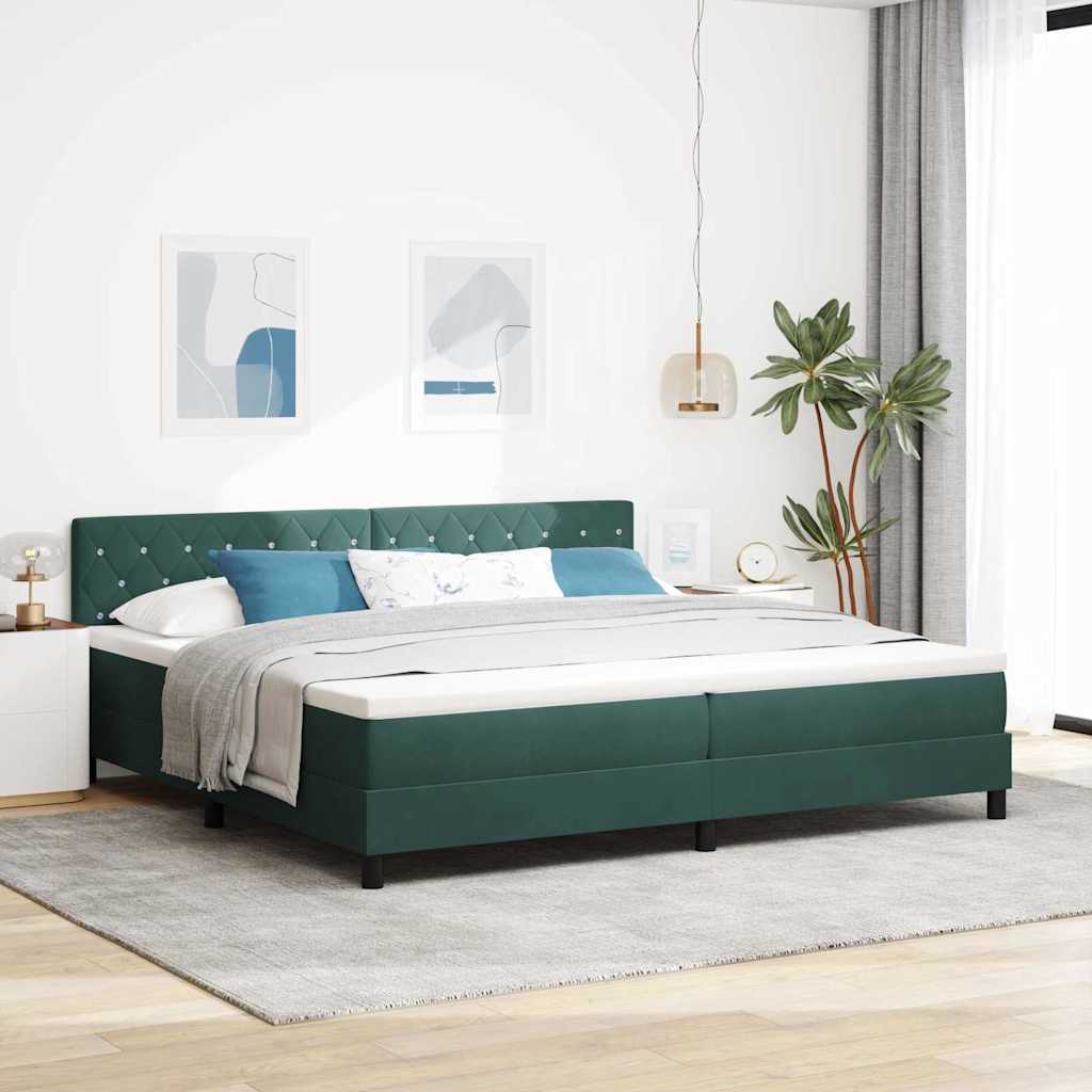 Boxspringbett Mit Matratze Dunkelgrün 200 X 200 Cm Samt Vidaxl Boxspringbett Mit Matratze Dunkelgrün 200 X 200 Cm Samt Vidaxl