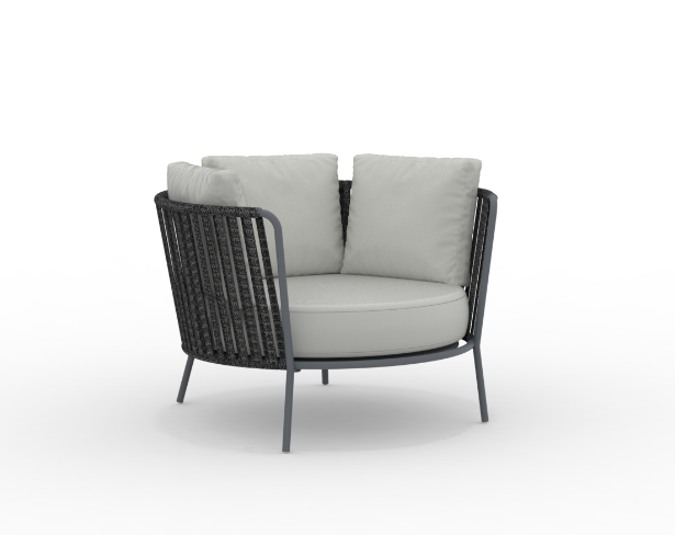 Daisy Rope Maxi Lounge-Sessel dunkelgrau, grau-grigio