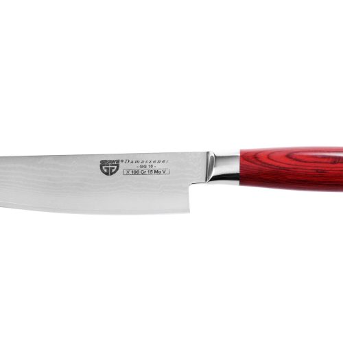 Damastmesser Pakkawood, 17,5 cm, Santokumesser, hellbrauer Griff Damastmesser Pakkawood, 17,5 cm, Santokumesser, hellbrauer Griff