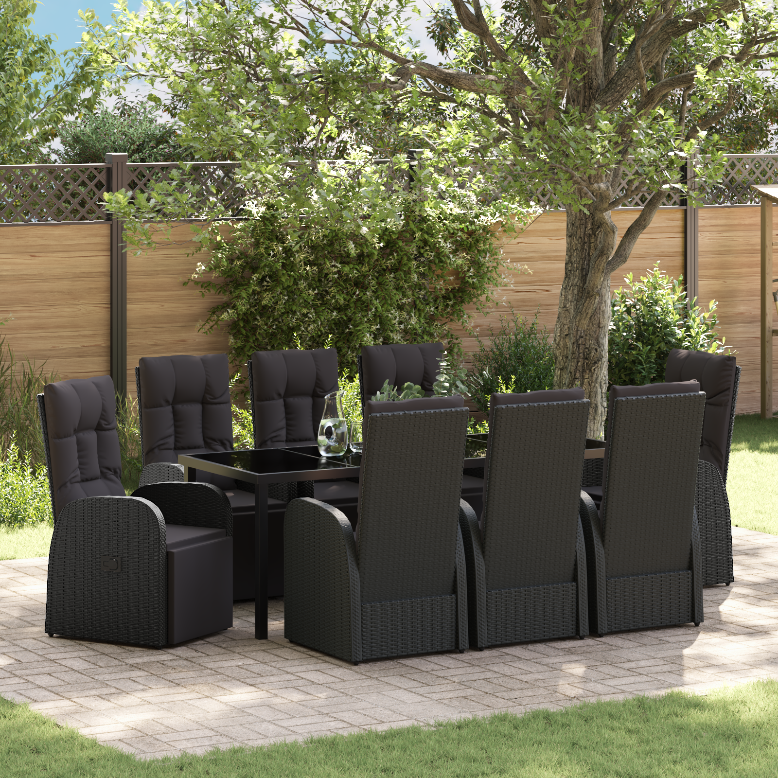 Garten Essgruppe Mit Kissen 9 Pcs Schwarz Poly-rattan Vidaxl Garten Essgruppe Mit Kissen 9 Pcs Schwarz Poly-rattan Vidaxl