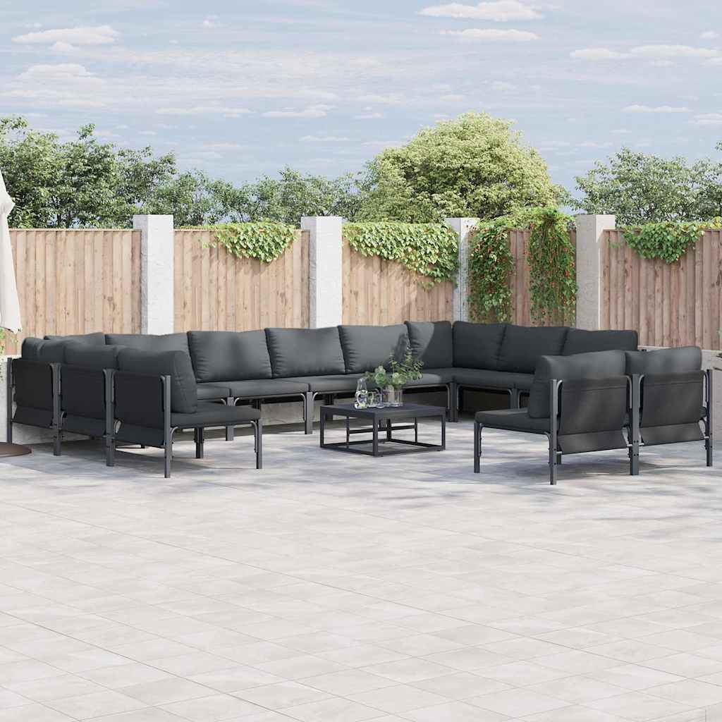 Garten-sofa-set 12 Pcs Anthrazit Stahl Vidaxl