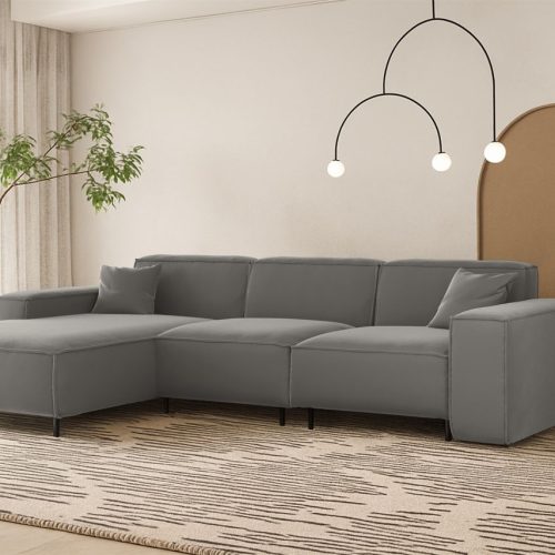 Ecksofa Designersofa Gloria In Stoff Tiffani Grau Ottomane Links