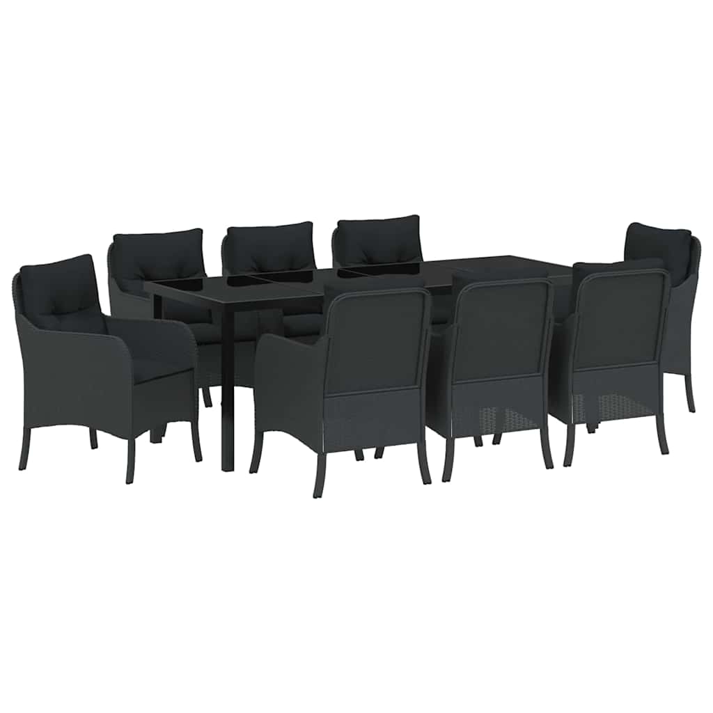 Garten Essgruppe Mit Kissen 9 Pcs Schwarz Poly Rattan Vidaxl Garten Essgruppe Mit Kissen 9 Pcs Schwarz Poly Rattan Vidaxl