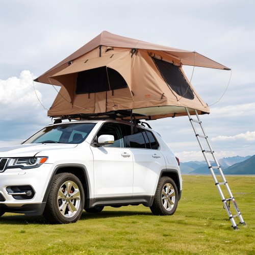 VEVOR Dachzelt Hartschale Autozelt Camping für 2–3 Personen, zusammenklappbares Hartschalen-Dachzelt mit einstellbarer Teleskopleiter Matratze, wasserdicht UV-Schutz für Jeep SUV Van Pickup VEVOR Dachzelt Hartschale Autozelt Camping für 2–3 Personen, zusammenklappbares Hartschalen-Dachzelt mit einstellbarer Teleskopleiter Matratze, wasserdicht UV-Schutz für Jeep SUV Van Pickup