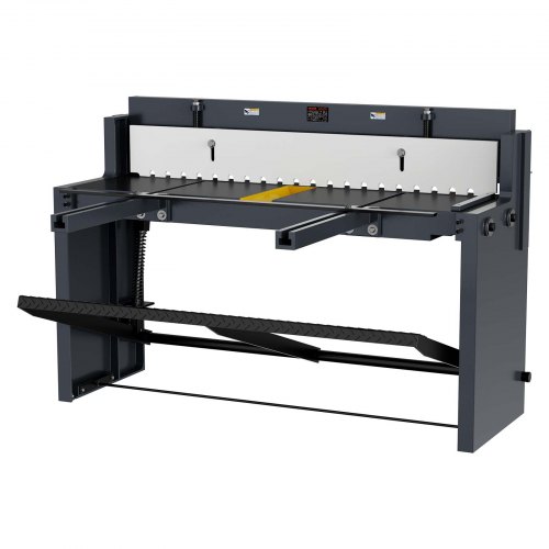 VEVOR Blechschere, 1320 mm Metallschere, mit Stahlrahmen, einstellbarem Klingenabstand, Materialanschlägen, Fußpedalsteuerung zum Schneiden von Stahl, Kupfer, Betonstahl und Aluminium