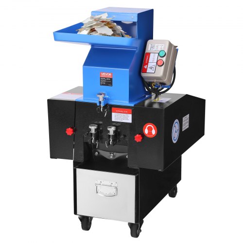 VEVOR Kunststoff-Schredder-Zerkleinerer, 2,2 kW, Granulator für Kunststoff, 100–150 kg/h Kapazität, mit Rädern, SDK-11-Klinge & 6 mm Maschenweite für PVC, ABS, PTFE(380V, 50 Hz 3-phasig)