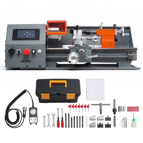 VEVOR Metalldrehmaschine 22 x 40 cm 1100 W CNC Tischdrehmaschine 2500 U/min für Heimwerker, Modellbau und Reparaturen, Touchscreen-Steuerung, Getriebeloser Antrieb und Schnellwechsel-Werkzeughalter - Gallery 1 VEVOR Metalldrehmaschine 22 x 40 cm 1100 W CNC Tischdrehmaschine 2500 U/min für Heimwerker, Modellbau und Reparaturen, Touchscreen-Steuerung, Getriebeloser Antrieb und Schnellwechsel-Werkzeughalter