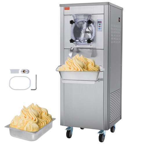 VEVOR Kommerzielle Eismaschine, 18 l/h Leistung, Einzelgeschmacksrichtung Harteismaschine mit Rädern, 6 L Edelstahlzylinder, LED-Panel, Automatische Vorkühlung mit Reinigung, für Restaurant-Snackbars - Gallery 1 VEVOR Kommerzielle Eismaschine, 18 l/h Leistung, Einzelgeschmacksrichtung Harteismaschine mit Rädern, 6 L Edelstahlzylinder, LED-Panel, Automatische Vorkühlung mit Reinigung, für Restaurant-Snackbars