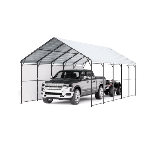VEVOR Zeltgarage, 4 x 8 x 3,15 m, Garagenzelt, Carport mit Stahlrahmen & Dach, Autozelt-Garagenschatten mit abnehmbaren Seitenwänden, Mehrzweck-Autounterstand für Pickup, Boot, Auto & Traktoren VEVOR Zeltgarage, 4 x 8 x 3,15 m, Garagenzelt, Carport mit Stahlrahmen & Dach, Autozelt-Garagenschatten mit abnehmbaren Seitenwänden, Mehrzweck-Autounterstand für Pickup, Boot, Auto & Traktoren