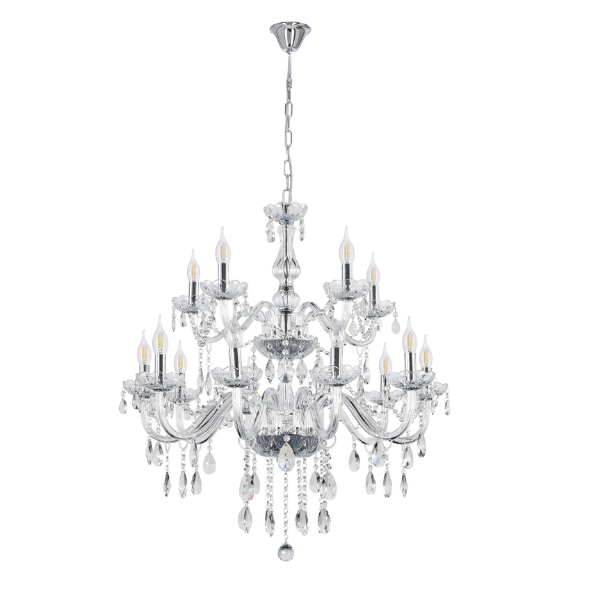 Glamouröser Kronleuchter Mit Kristallen Cristallo 15x40w E14 Candellux Glamouröser Kronleuchter Mit Kristallen Cristallo 15x40w E14 Candellux