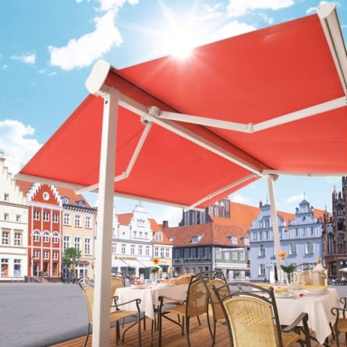 Freistehende Doppelmarkise DUAL nach Maß - Individuell wählbar bis zu 700.00 x 400.00 cm (B x H) - freistehende Doppelmarkise DUAL - Freistehende Doppelmarkise zur Beschattung von großen Flächen