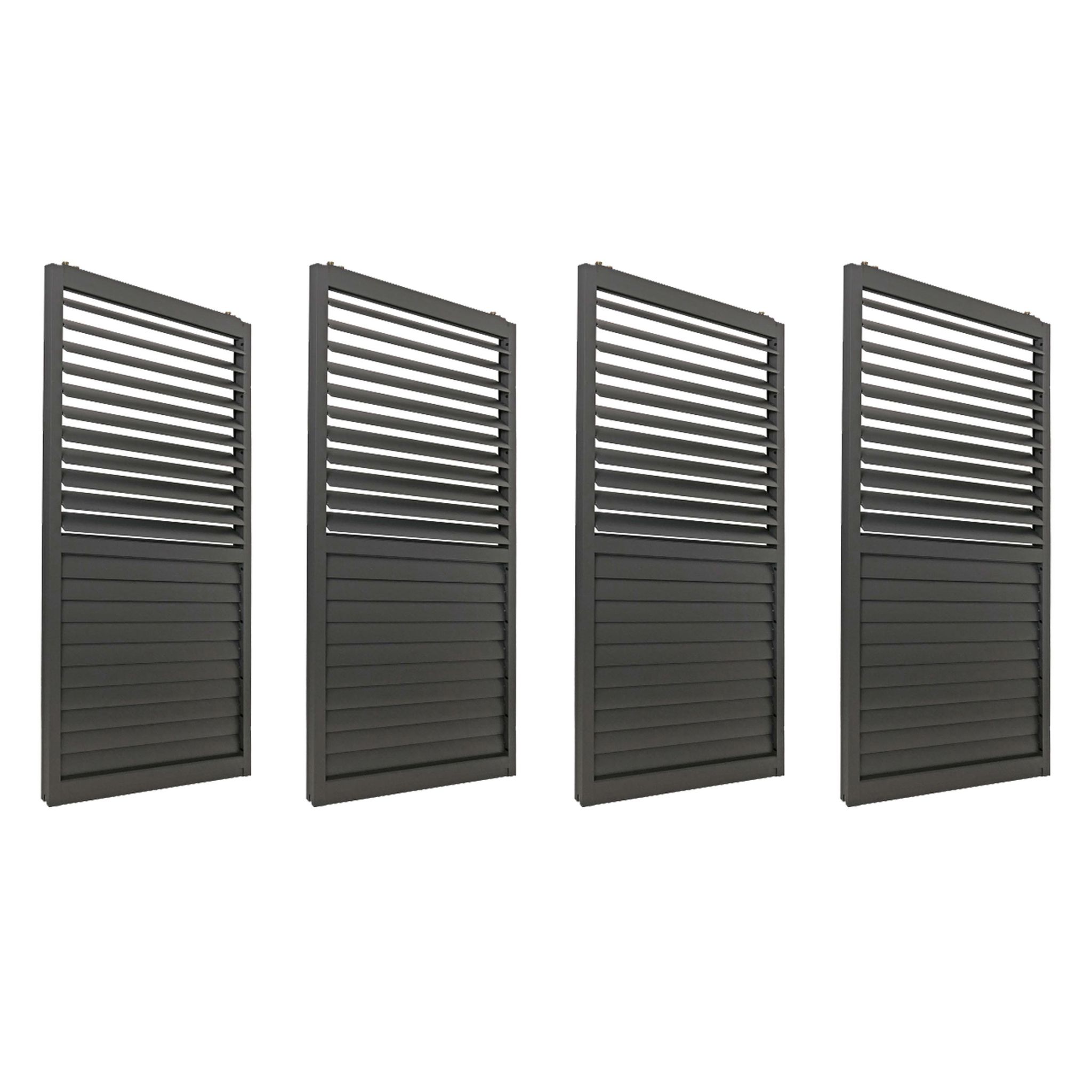 4er-set Aluminium Schiebetür Für Pergola Hhg 508, Terrassenüberdachung, Lamellenpaneel Modul, 206x369cm Anthrazit 4er-set Aluminium Schiebetür Für Pergola Hhg 508, Terrassenüberdachung, Lamellenpaneel Modul, 206x369cm Anthrazit