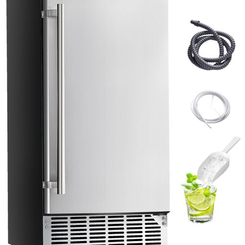 Unterbau-einbau-eismaschine - Leistung 36 Kg/tag, Edelstahl, Türanschlag Wechselbar, Für Gewerbliche Und Private Küchen, Elektrische Entwässerung - Mophorn