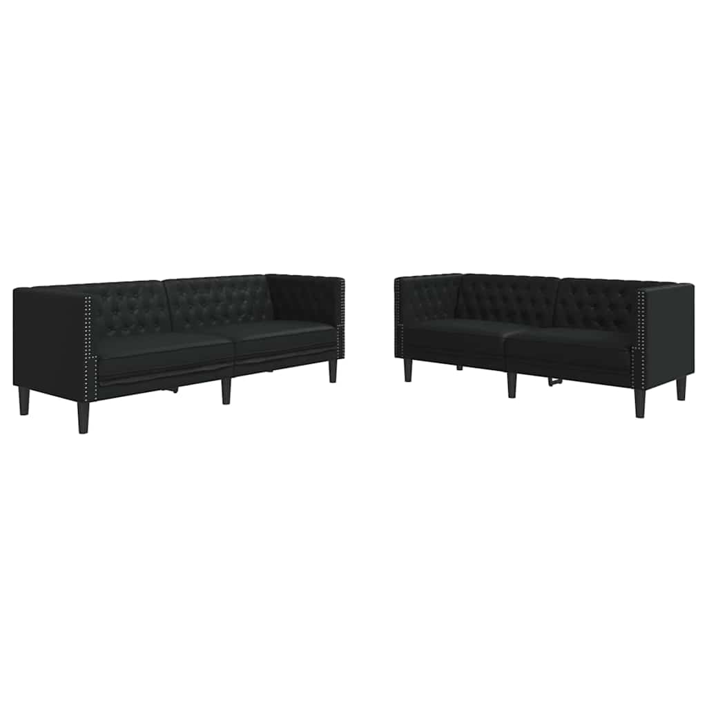 Wohnzimmer Couch 2 Stk. Schwarz Kunstleder Vidaxl Wohnzimmer Couch 2 Stk. Schwarz Kunstleder Vidaxl
