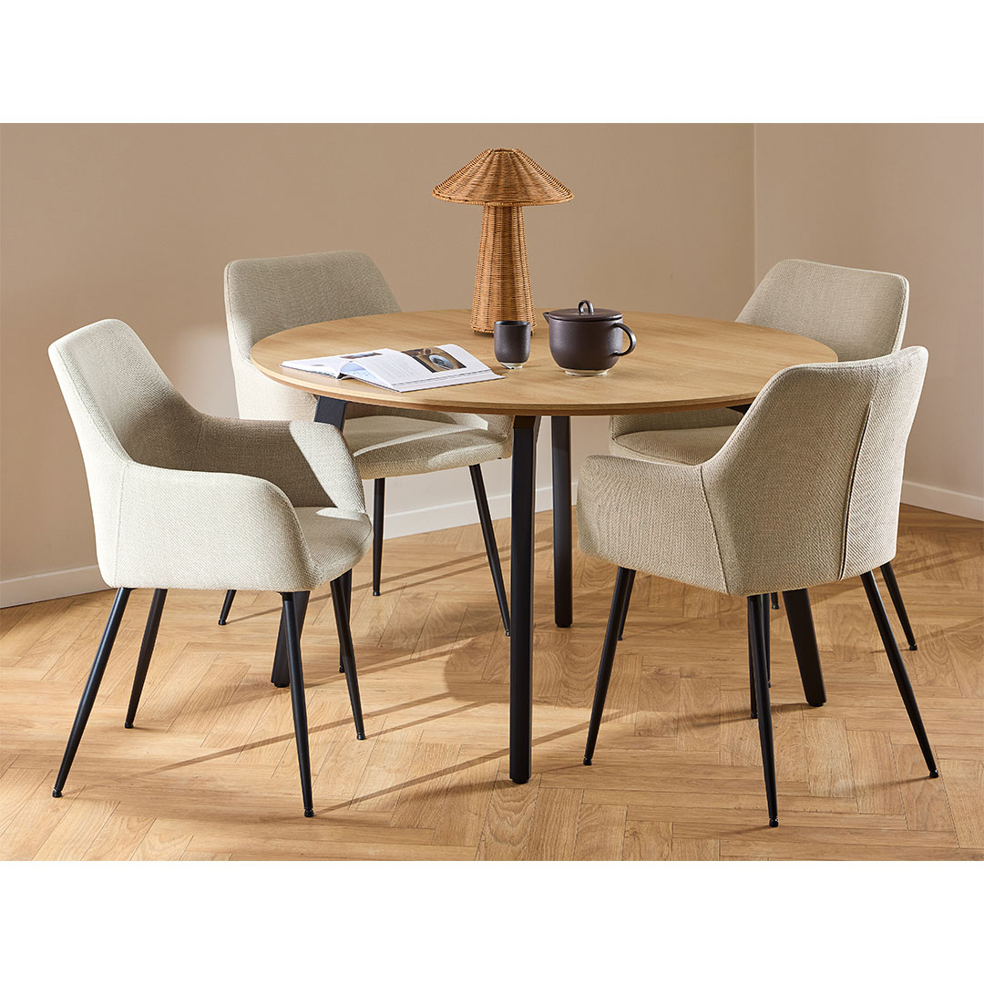Cadiz Essgruppe Tisch Mit 4 Stühlen Natur, Beige. Cadiz Essgruppe Tisch Mit 4 Stühlen Natur, Beige.