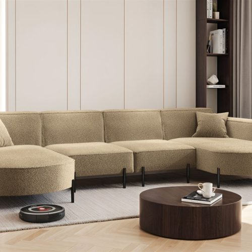 Wohnlandschaft U-form Sofa Valencia Xl In Stoff Quelle Hellbraun Wohnlandschaft U-form Sofa Valencia Xl In Stoff Quelle Hellbraun
