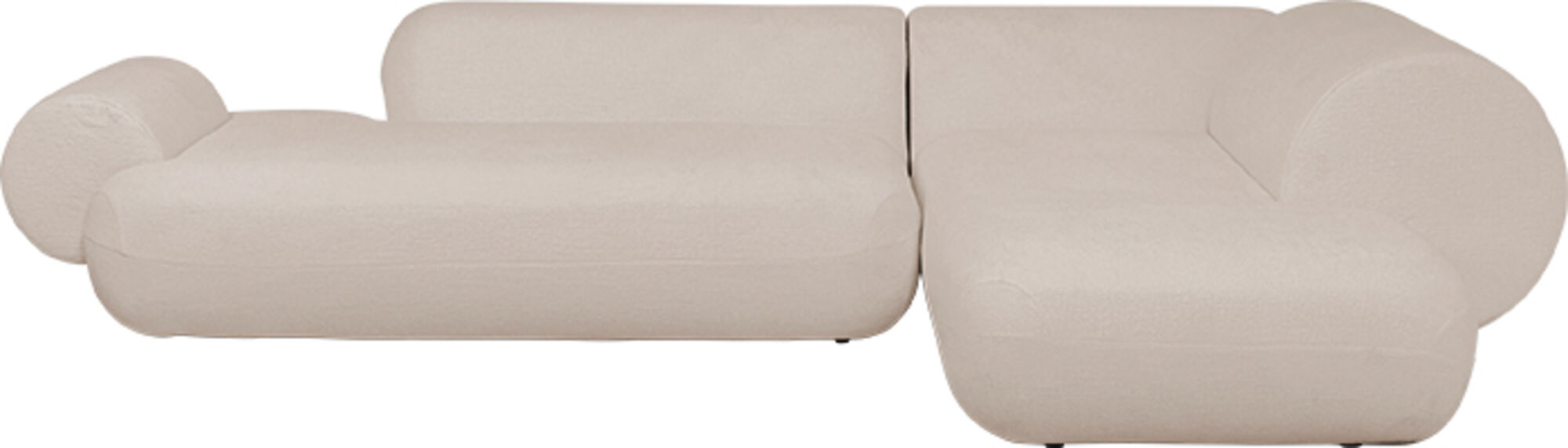 Ecksofa Soft Edge Rechts Creme