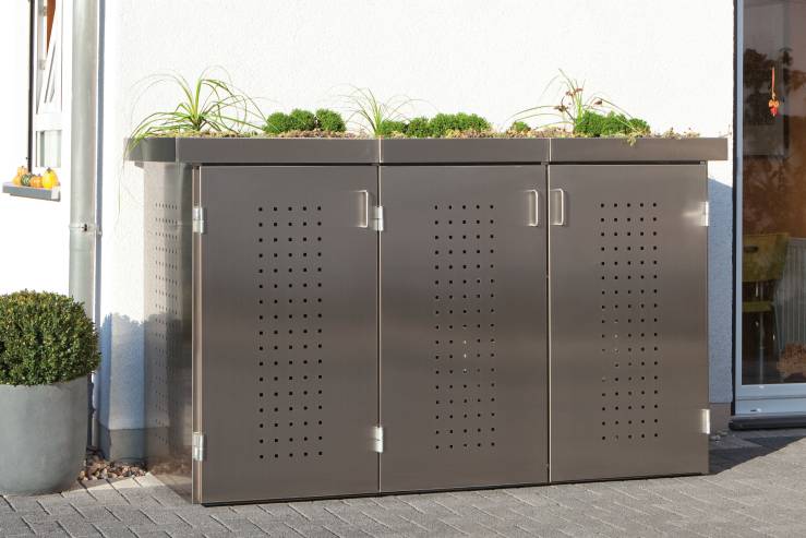 Edelstahl Mülltonnenbox Serie Binto 1er Box Pflanzschale Edelstahl Mülltonnenbox Serie Binto 1er Box Pflanzschale