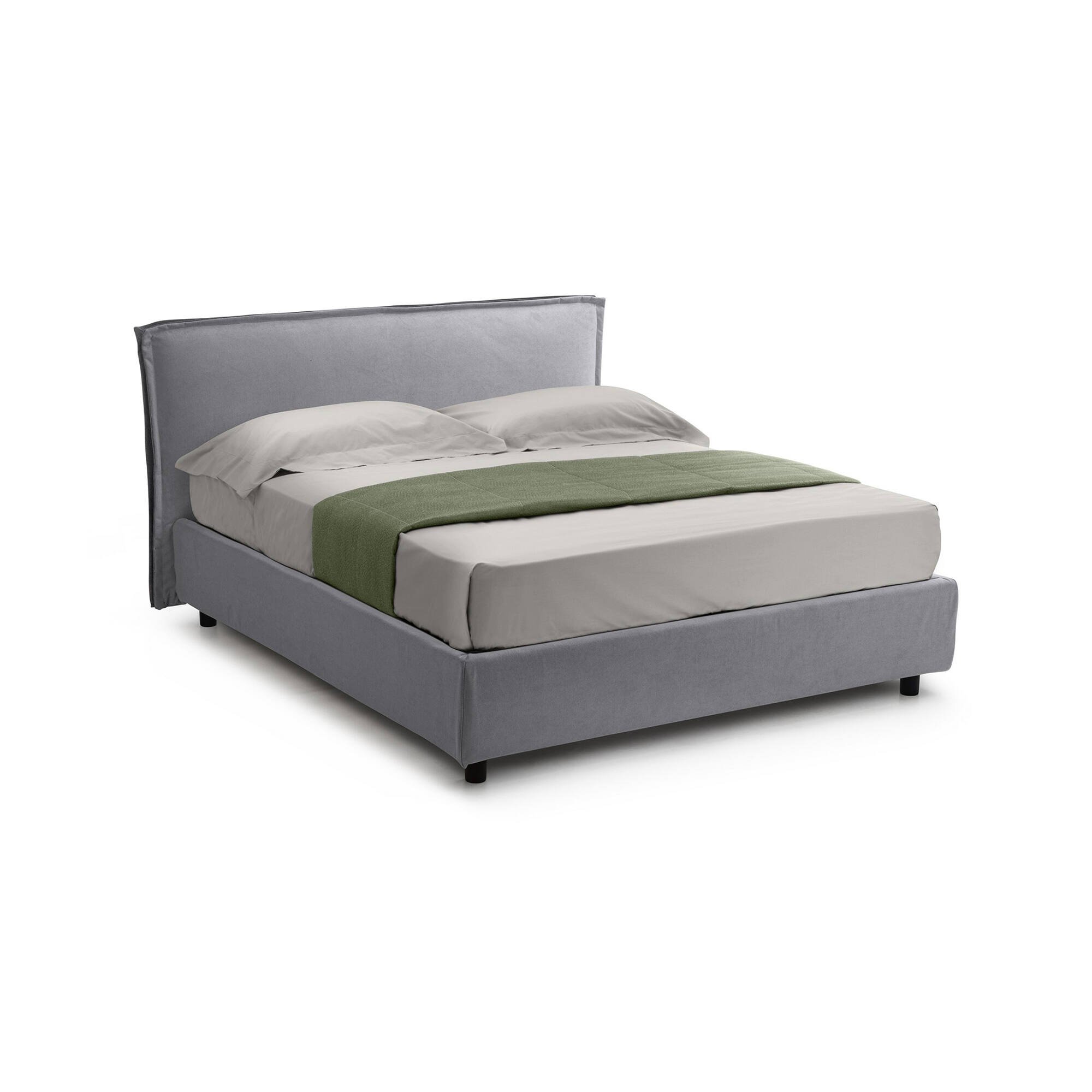 Boxspringbett Brolo, Abziehbarer Bezug, Grau