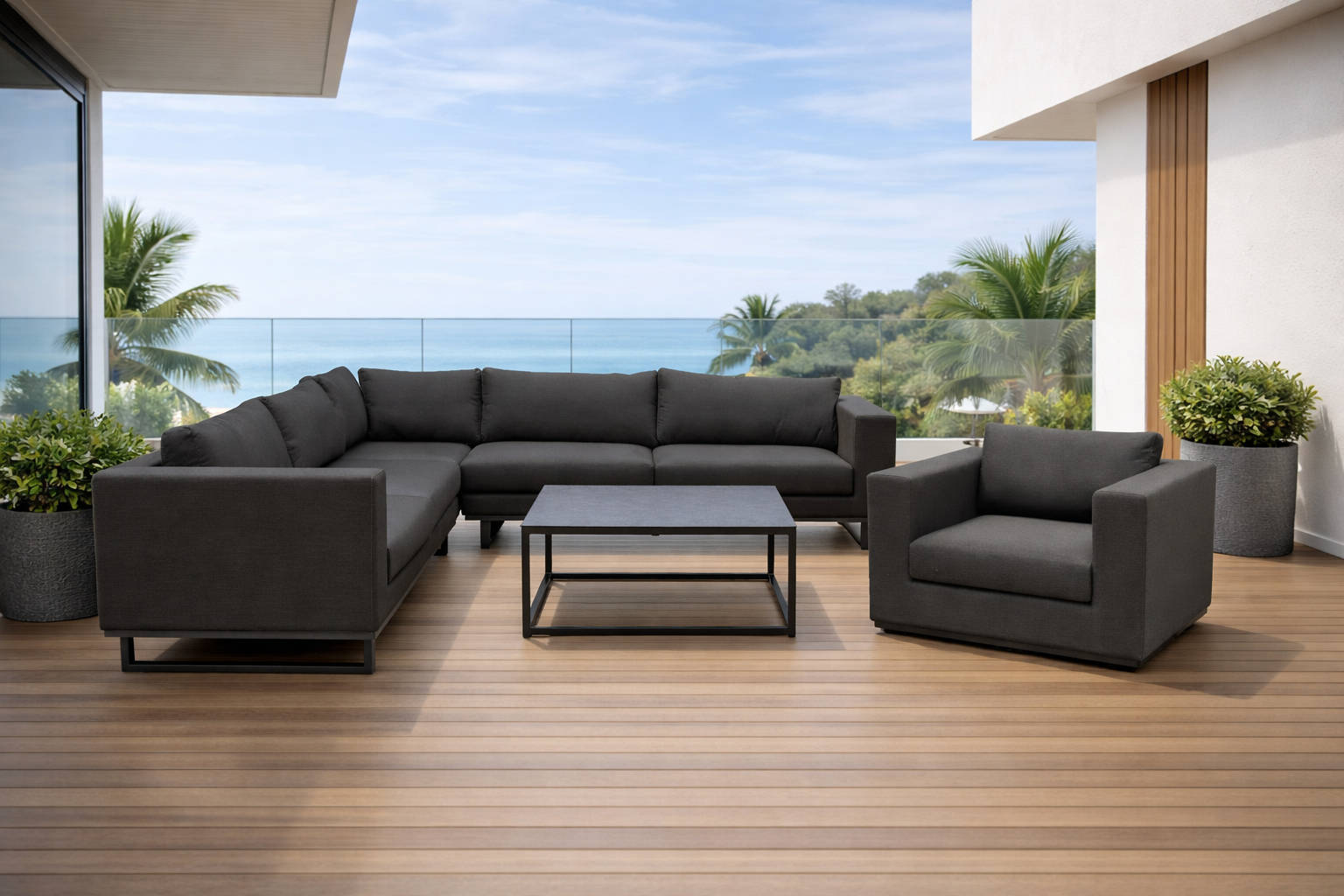 elGiga Paris Lounge-Set mit Sessel & Tisch