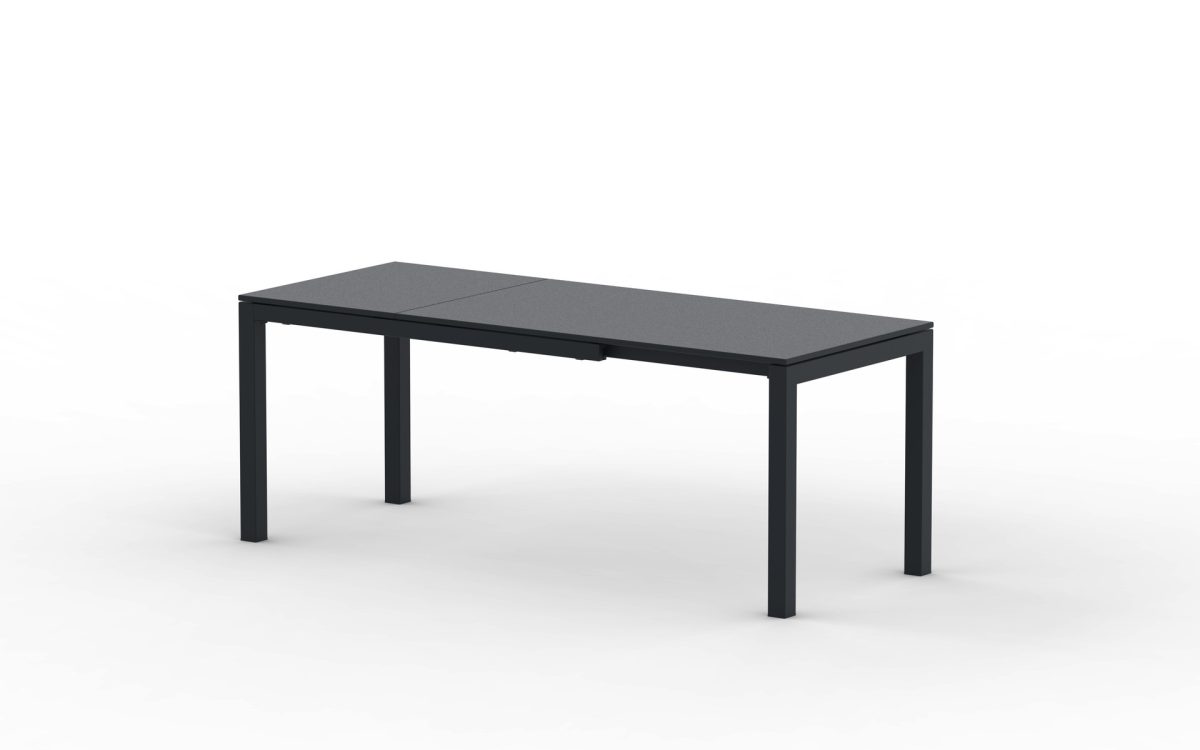 Extia Garten Esstisch ausziehbar Antikgrau 140/200×80 cm