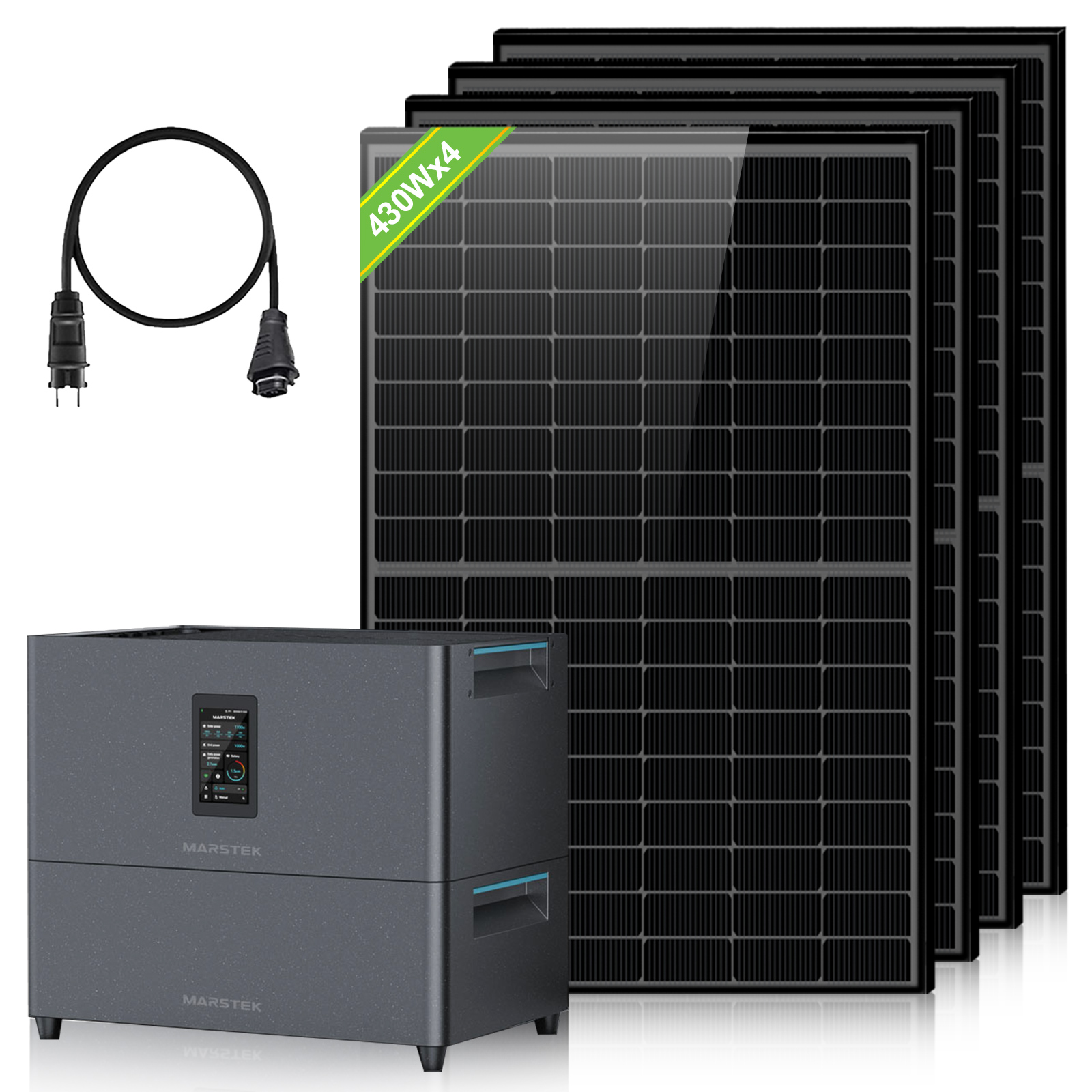 Balkonkraftwerk Mit Speicher,5.12kwh Marstek Jupiter C+ Stromspeicher,4×430w Solarpanels, 4 Mppts (pv Max 2400w),plug&play Installation, Solaranlage Komplettset Für Dach Haus Balkon Garten - Eco-worthy Balkonkraftwerk Mit Speicher,5.12kwh Marstek Jupiter C+ Stromspeicher,4×430w Solarpanels, 4 Mppts (pv Max 2400w),plug&play Installation, Solaranlage Komplettset Für Dach Haus Balkon Garten - Eco-worthy