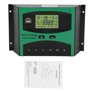 12v/24v 60a Solar-laderegler, 4-stufiger Pwm-smart-solarpanel-batterieregler Mit Automatischer Anpassung, Lcd-bildschirm Und Zwei Usb-anschlüssen
